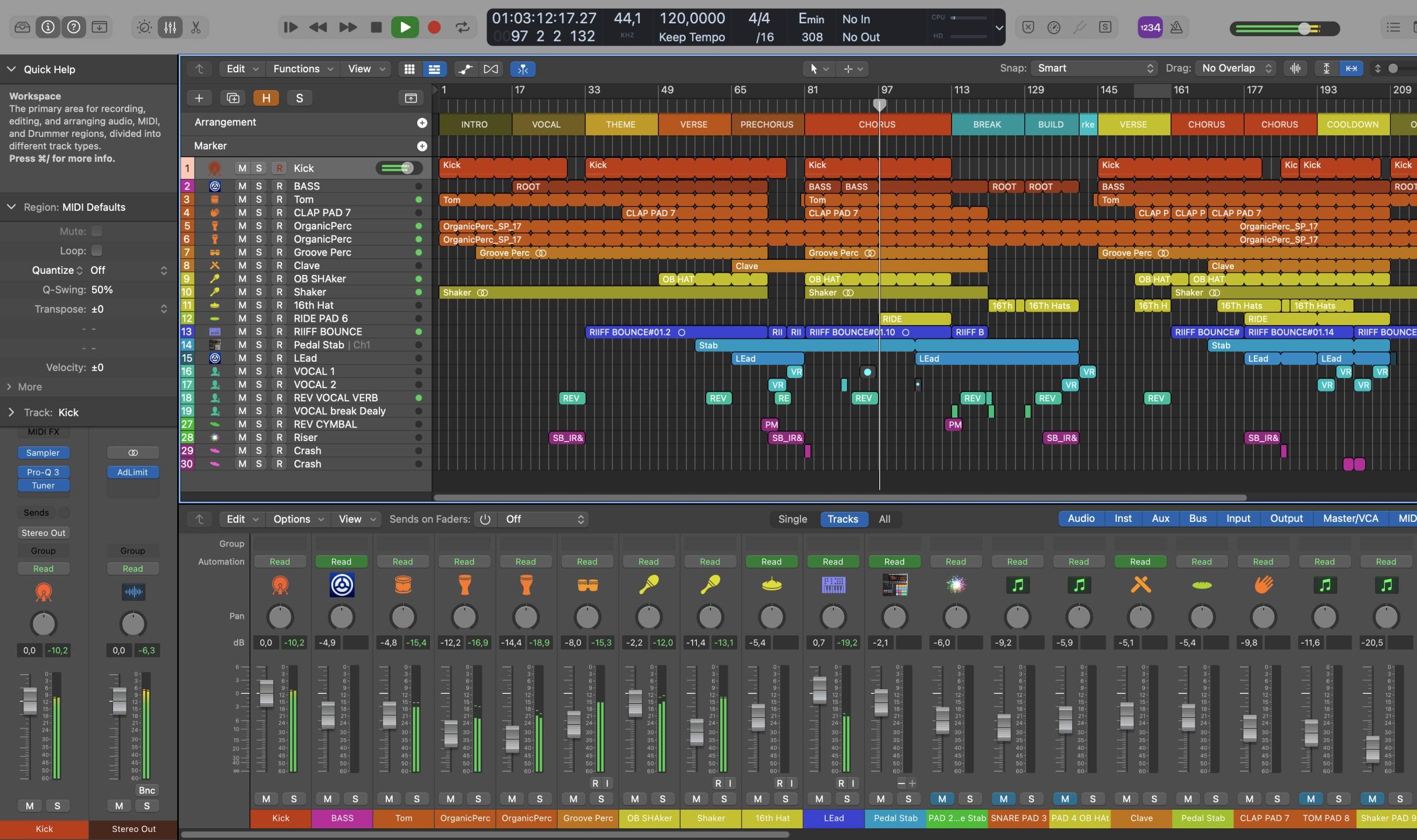 Logic Pro X project screenshot